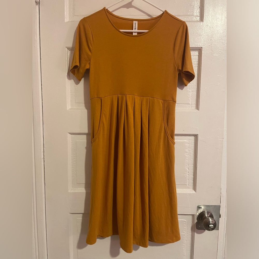 Mustard Yellow Short Sleeve Dress